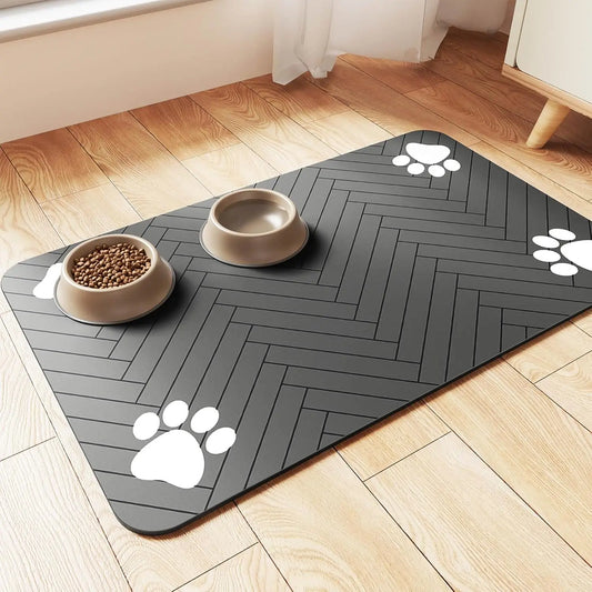 Pet Feeding Mat-Absorbent Pet Placemat for Food