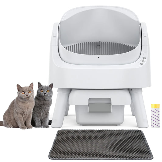 Open-Top Automatic Cat Litter Box Self Cleaning with Safety