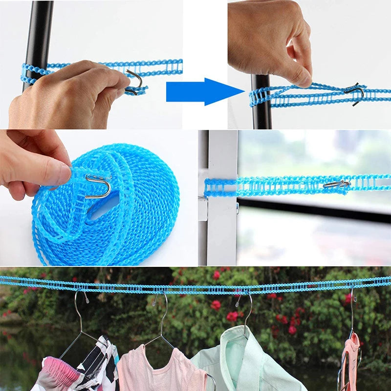 10m/8m/5m/3m Non-slip Windproof Hanger Outdoor Clothesline